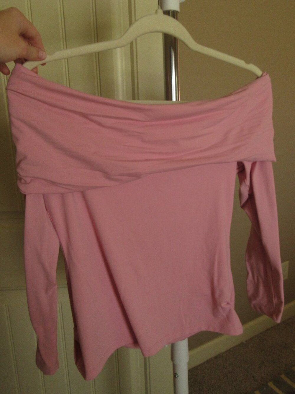 Zara Pink off the shoulder top, size Large